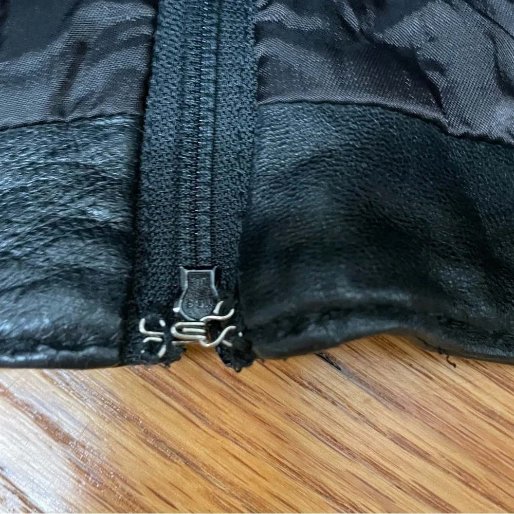 Vintage 90s Y2K black lambskin leather skirt small - Picture 6 of 11